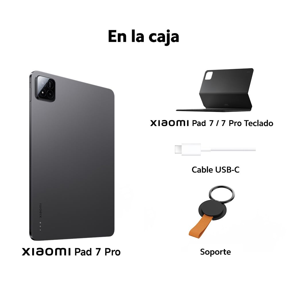 Xiaomi Pad 7 Pro Matte Glass Version + Teclado - Tablet de 11,2" 3,2K (Snapdragon 8s Gen 3, 12GB RAM, 512GB ROM, 4 Altavoces, WiFi 7, batería de 8850 mAh, Cargador no Incluido), Gris (Versión ES)