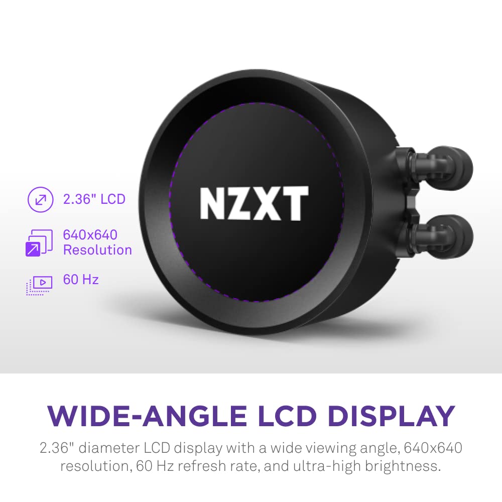 NZXT Kraken Elite 280 RL-KN28E-B1-280mm AIO - Enfriador líquido para CPU - Pantalla LCD personalizable de 2.36 pulgadas para imágenes, métricas de rendimiento y más - Bomba de alto rendimiento - 2