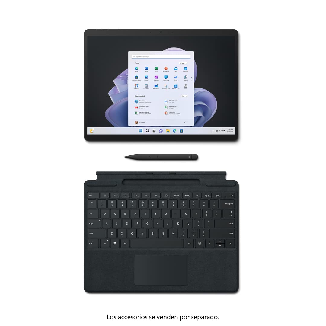 Microsoft Surface Pro 9 - (Intel Core EVO i7-1255U, 16GB RAM, 512GB SSD con Iris Xe graphics y Windows 11), Negro