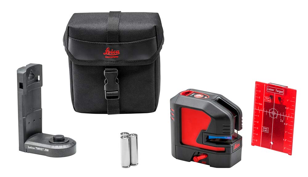 Leica Lino L2s: Nivel láser de líneas cruzadas con innovador adaptador magnético en estuche (láser rojo, alcance de trabajo: 25 m)