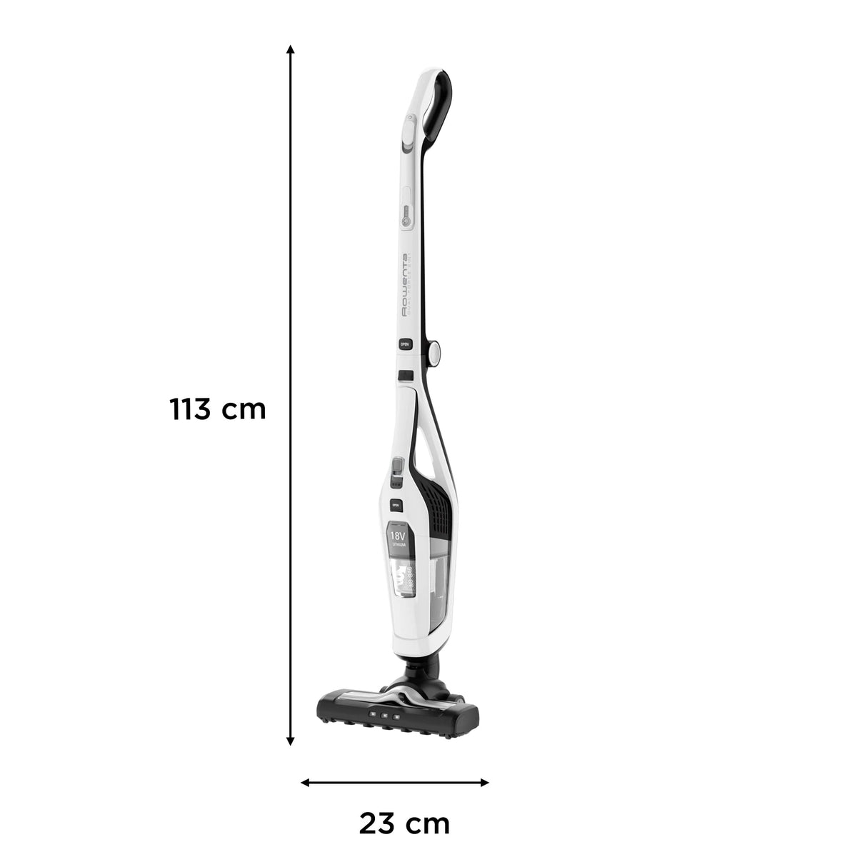 Rowenta Dual Force 2 en 1 RH6737 - Aspiradora 2 en 1 de mano y escoba eléctrica, cepillo motorizado con luces LED, batería 18 V, autonomía 45 min, sin cable, ligera y plegable, sin bolsa
