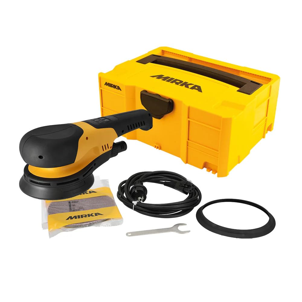 Mirka DEROS RS 600 Ø 150 mm en maletín/potente lijadora rotativa para madera y hormigón/motor de 750W / 700-2500 RPM/diseño ligero (1,8 kg) / conectividad Bluetooth