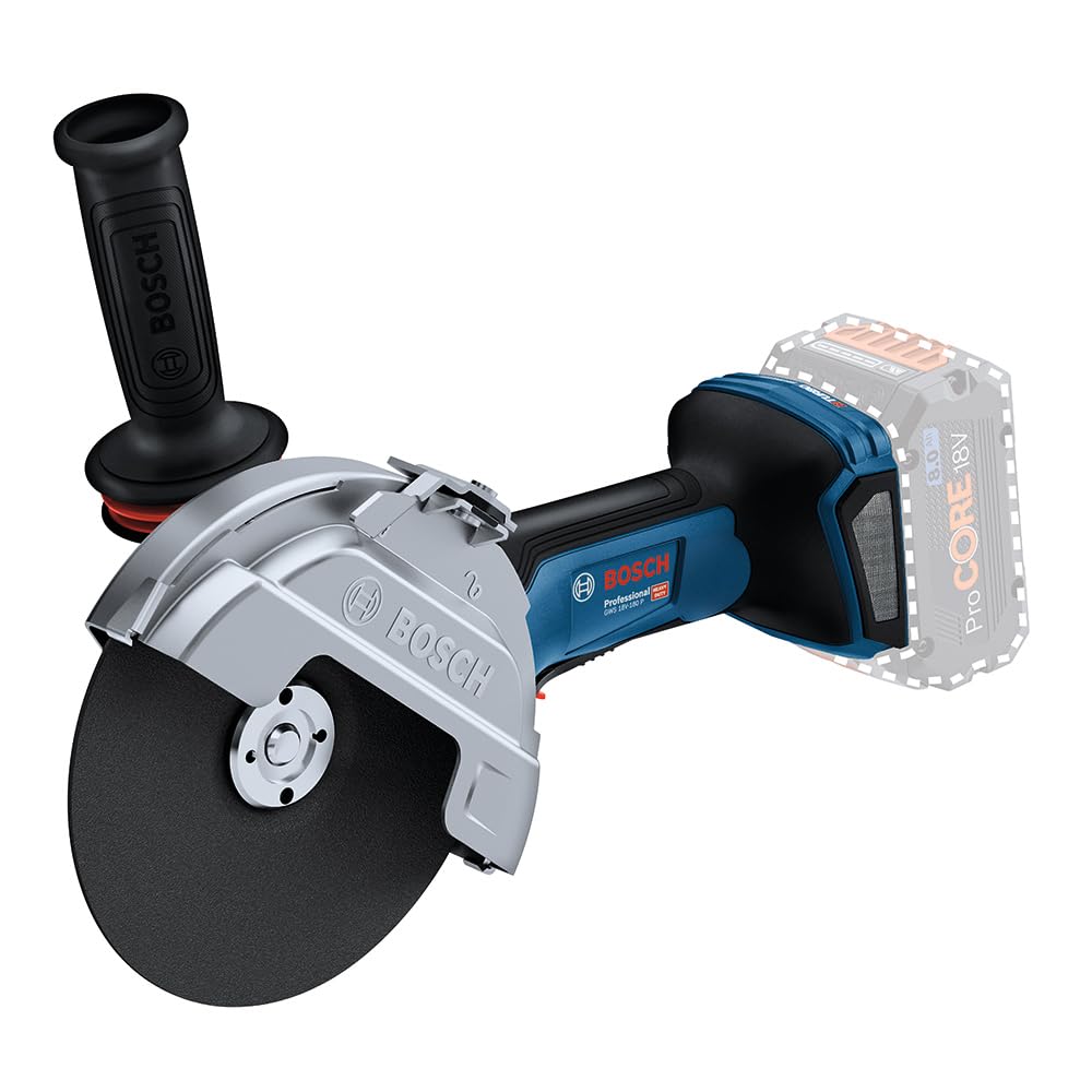 Bosch Professional BITURBO Amoladora a Batería GWS 18V-180 P (Ø 180 mm, Profundidad de Corte 230 mm, Interruptor PROtection, Incl. 2 Discos de Corte, 1 Disco de Diamante)