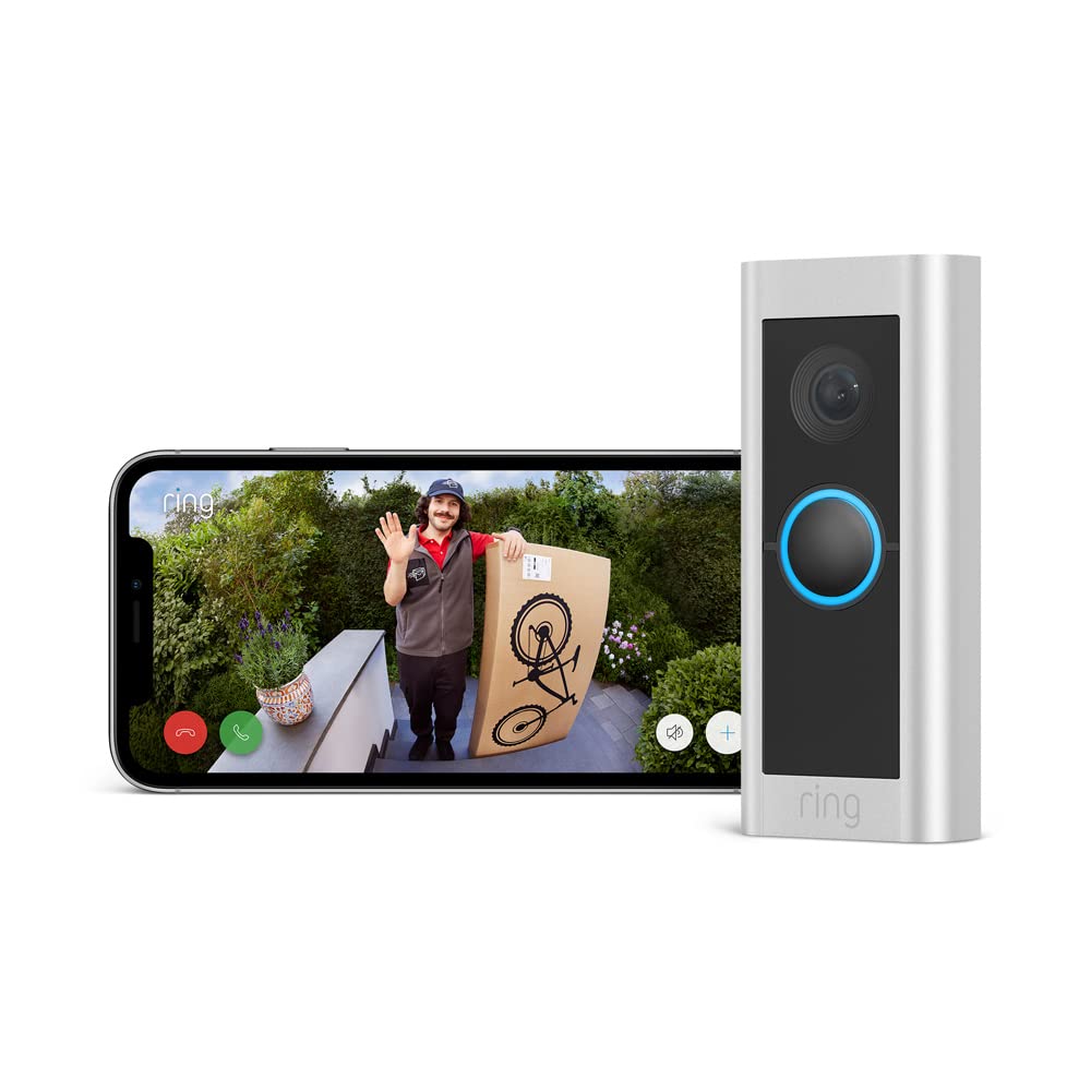 Ring videotimbre cableado Pro (anteriormente Video Doorbell Pro 2) | Timbre con cámara, vídeo 1536p HD, vídeo de cuerpo entero, detección de movimiento 3D y wifi | 30 días gratis de Ring Home