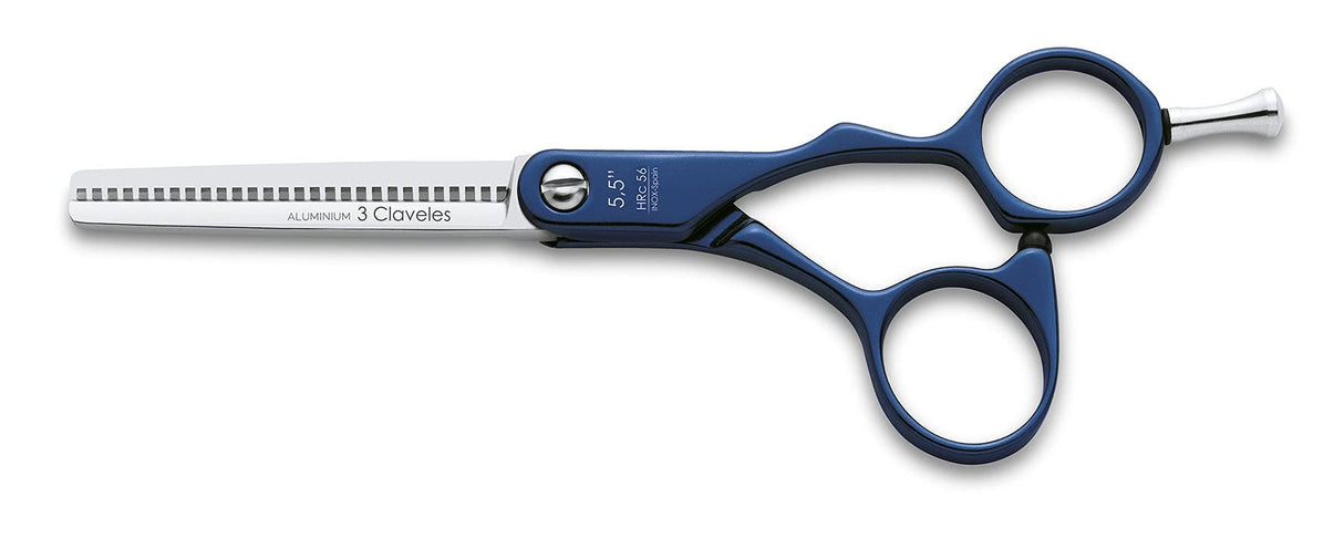 3 Claveles 12689 - Kit Peluquería de Estuche Cinturon y Tijera Peluquero Corte y Esculpir de 5.5", Azul