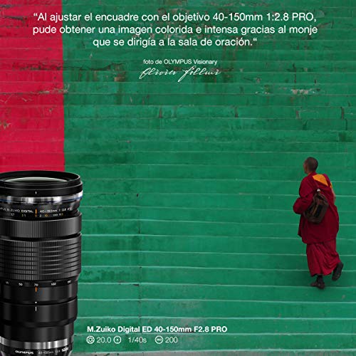 Olympus Objetivo M.Zuiko Digital ED 40-150 mm F2.8 Pro, teleobjetivo, Adecuado para Todas Las cámaras MFT (Modelos Olympus OM-D & Pen, Serie G de Panasonic), Negro