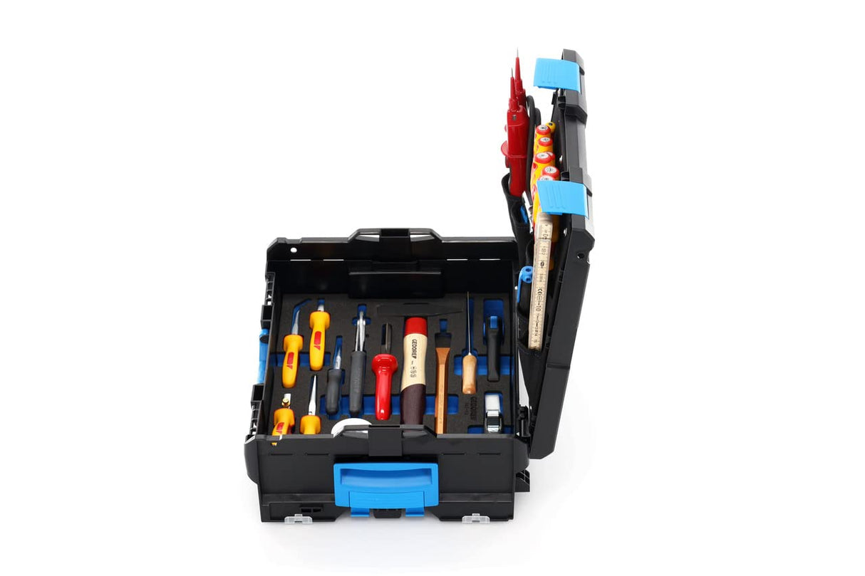GEDORE Caja de herramientas L-BOXX 136, Juego de 36 piezas, Llena, Herramientas para electricistas, En caja de plástico, 1100-02