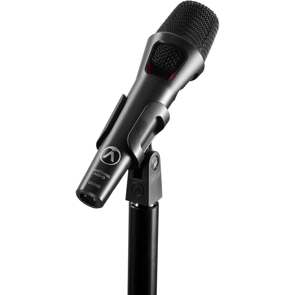 Austrian Audio OD303 - Micrófono de escenario con tecnología acústica abierta, micrófono direccional (banda ancha de frecuencia, estabilidad de retroalimentación, diseño abierto, difusor de ruido 3D