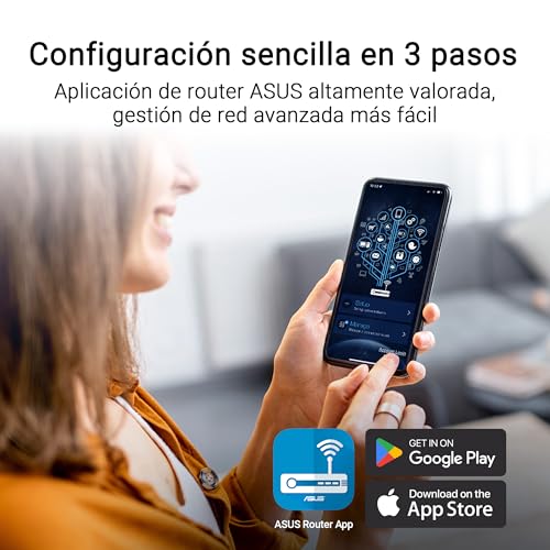 ASUS RT-BE58U - Router Extensible WiFi 7 AiMesh, 4K-QAM, MLO, WAN/LAN 2,5G con detección por IA, Cuatro Puertos 1G, Seguridad de Red Comercial, Control Parental, IoT, Red Infantil, VPN