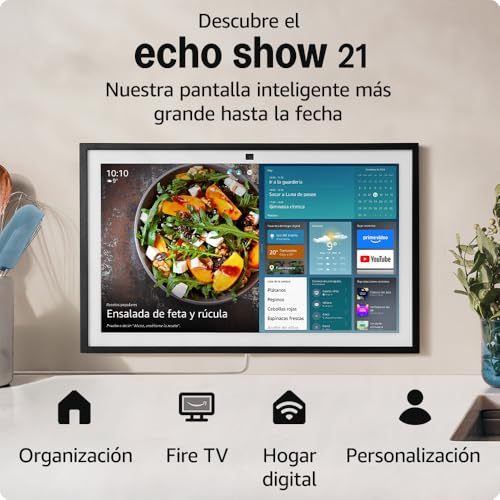 Descubre el nuevo Amazon Echo Show 21 | Espectacular pantalla inteligente HD de 21" con Fire TV integrado, sonido rico y potente, reproducción en streaming HD inmersivo y Alexa