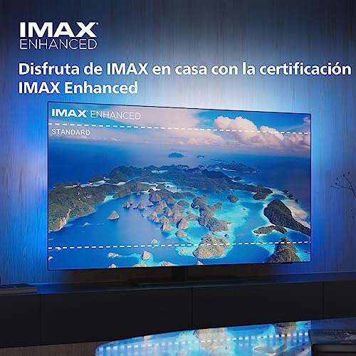 Philips Ambilight OLED818 106 cm (42 Pulgadas) Smart 4K OLED TV | UHD y HDR10+ | 120Hz | Engine P5 AI Picture | Dolby Atmos | Altavoces 40W | Compatible con Asistente Google y Alexa