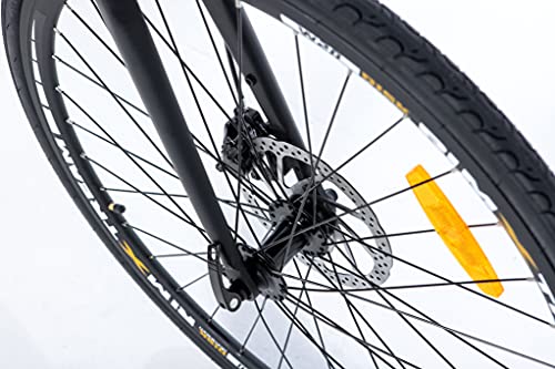 Moma Bikes E-ROAD28, Full Shimano Altus 8v, Frenos de Disco Hidráulicos, Batería Litio Samsung integrada y Extraible de 36V 10Ah