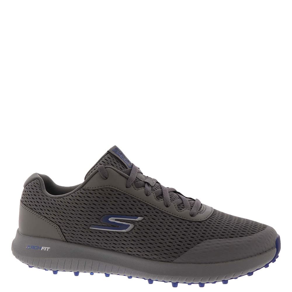 Skechers MAX 2 Arch Fit-Zapato de Golf Impermeable Sin Pinchos, Zapatillas Hombre, Charcoal Textile Navy Trim, 40 EU Estrecho