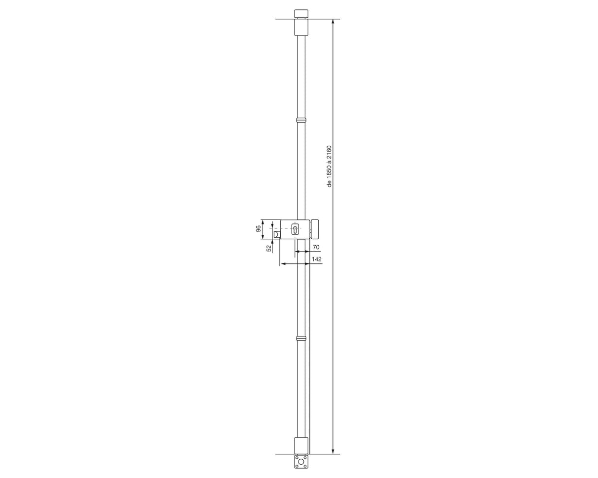 Vachette - Cerradura de aplique multipunto horizontal con tirada múltiple serie 8800, tiro derecho, certificado A2P*, alta seguridad, 3 puntos de cierre, 4 llaves VIP+ patentadas incluidas, color