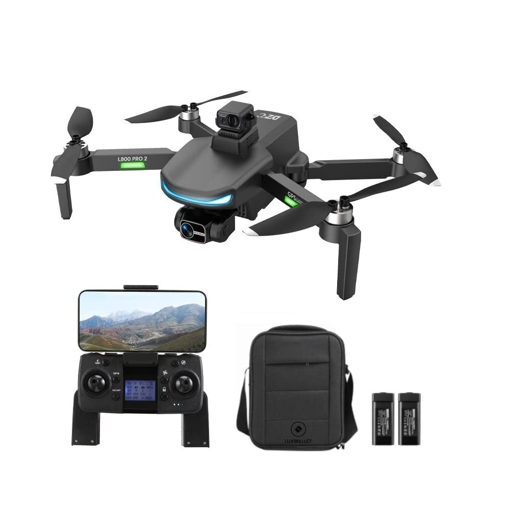 LUXWALLET Omega X Dodge, 45 km/h, dron GPS, Sensor para Evitar obstáculos, WiFi FPV de 5 GHz, Micro SD, 2 cámaras, cardán de 3 Ejes