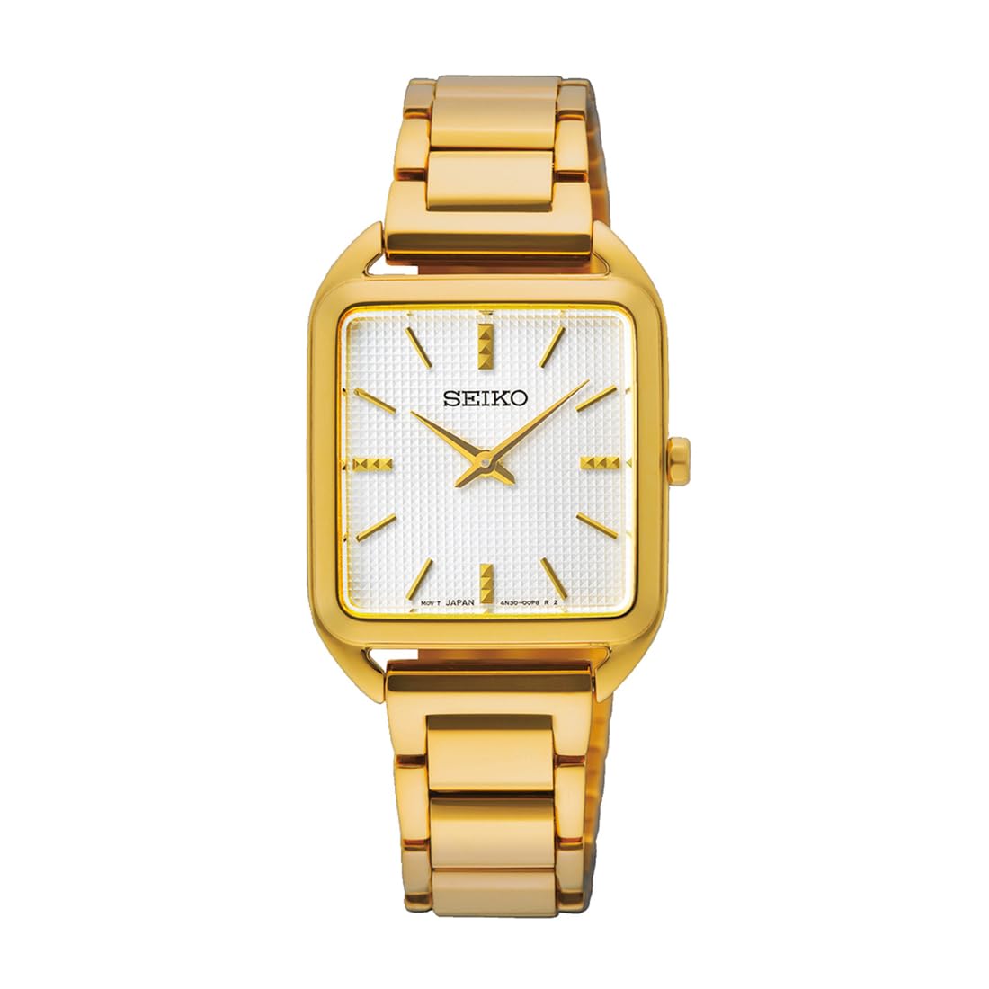Seiko Essentials SWR078 - Reloj de Cuarzo para Mujer, Esfera Dorada, Movimiento de Cuarzo, Movimiento de Cuarzo