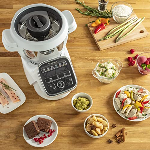 MOULINEX COMPANION XL Robot Cooker Tazón multifunción 4.5L 12 programas automáticos Sopas Gazpacho Procesador de alimentos Batidora Batidora Picadora Amasadora Cocinar Vapor 1550W HF80C30D
