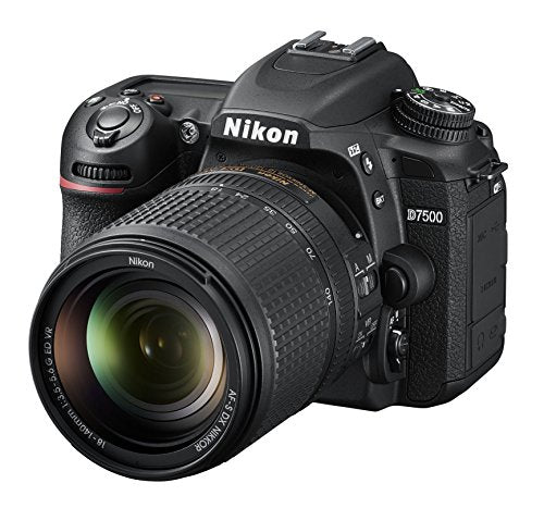 Nikon D7500 - Cámara réflex Digital con Objetivo AF-S DX NIKKOR 18-140 mm f/3.5-5.6G ED VR, 20,9 megapíxeles, Wi-Fi, Bluetooth, SD 8 GB 300x Premium Lexar, Color Negro