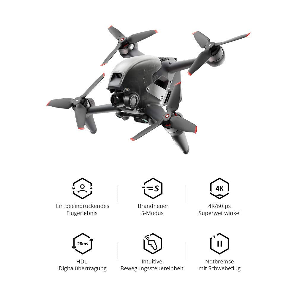 DJI FPV Combo Care Refresh Auto-activated- Drone, Quadcopter, OcuSync 3.0 HD Transmisión, 4k Vídeo, Experiencia de Vuelo Inmersiva, Súper Gran Angular de 150°, Con Care Refresh