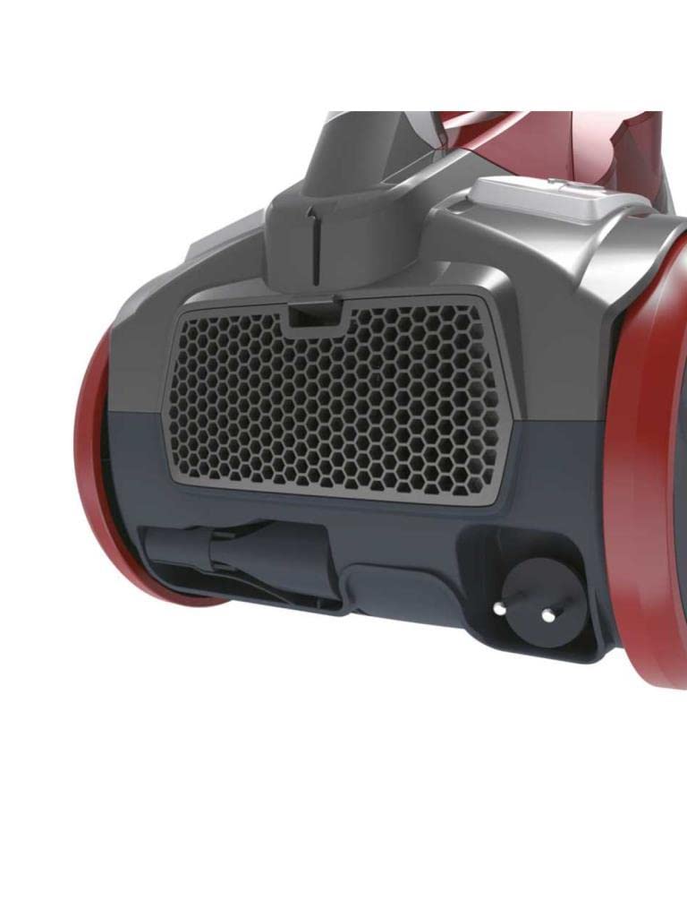 Hoover Khross KS50PET Aspirador sin Bolsa, Multiciclónico, Cepillo Pelo Mascota, Alfombras, Parquet, Accesorios a Bordo, Filtro EPA, 1.8L, 78dB, 550 W, Cable 7.5m, Plástico, Marrón/ Rojo/ Gris
