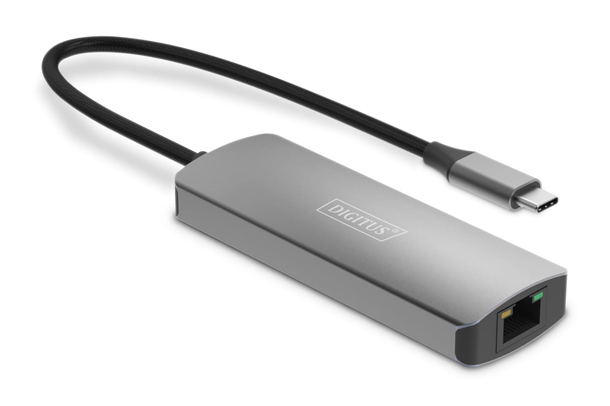 DIGITUS DS-55343 Extensor USB-C a HDMI – UHD 4K 120 Hz – 30 m a través de cable LAN – Set: emisor y receptor – HDMI 2.1, HDCP 2.3, USB 3.1 – HDR, Deep Color