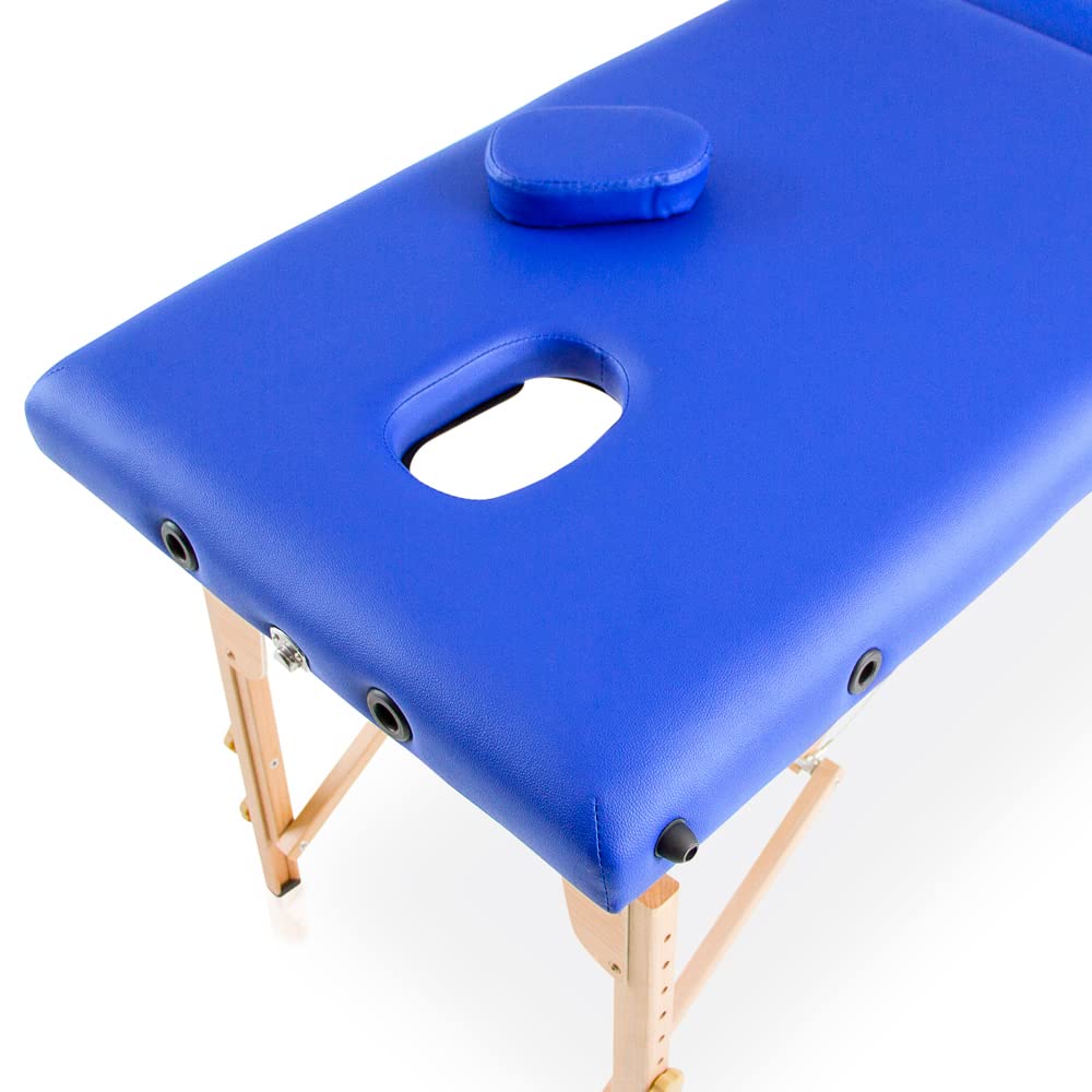 QUIRUMED Camilla Plegable de Masaje, Madera, Basic, 180 x 60 cm, Camilla portátil, Camilla Fisioterapia, Camilla estética, Camilla SPA, Color Blanco, hasta 120 kg