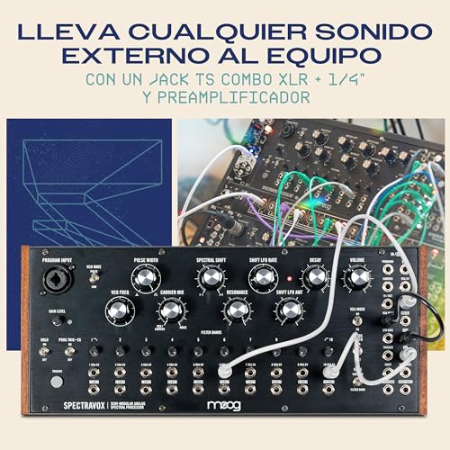 MOOG Spectravox - procesador espectral analógico semimodular con banco de filtros CV/vocoder, oscilador controlado por voltaje y salida de auriculares