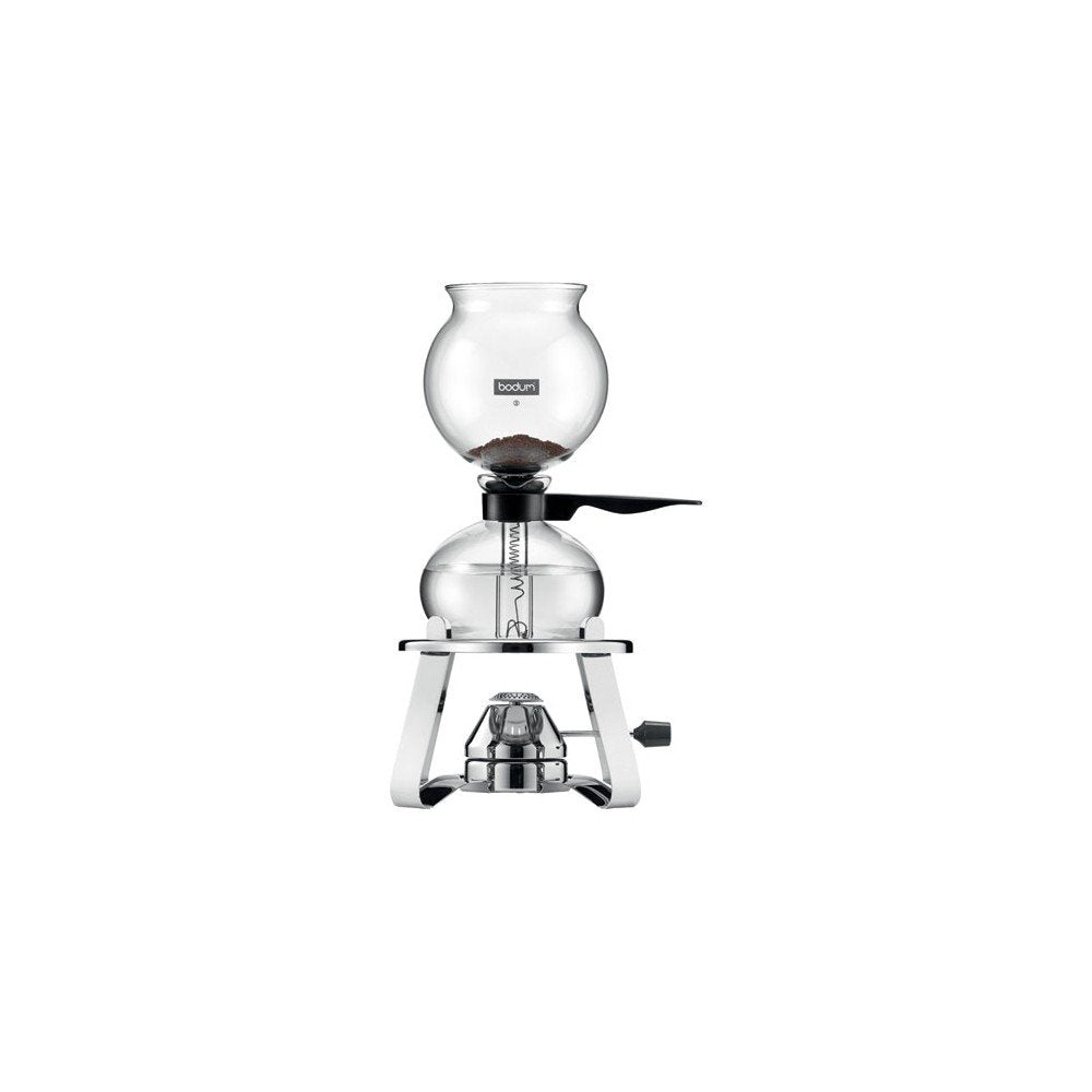 Bodum - K1218-16 - Pebo - Cafetera Alambique 8 Tazas - 1,0 l + con Calentador de Gas y Accesorios