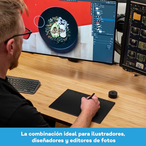 Wacom Intuos Pro Medium, la innovadora Tableta de lápiz Que Incluye el Wacom Pro Pen 3, compacta y Ligera - una opción versátil para ilustradores, diseñadores y editores de Fotos