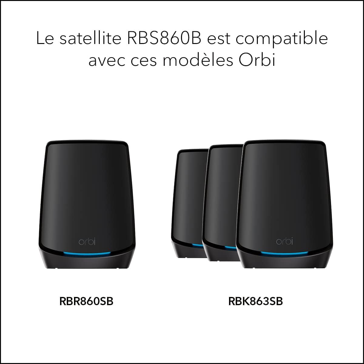NETGEAR Satellite Orbi Tri Bandas WiFi 6 (RBS860B) - Compatible con su Base Orbi WiFi 6, agregue hasta 230m2 para velocidades WiFi de hasta 6 Gbps | WiFi 11AX Mesh AX6000