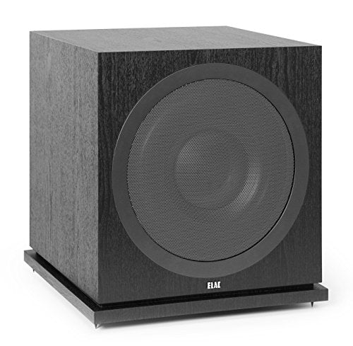 ELAC Debut Subwoofer Sub 3030 - Altavoz Activo para reproducción de música estéreo con Graves Profundos Gracias a su Potente Amplificador, Incluye Control por aplicación, 1000 W, decoración en Negro