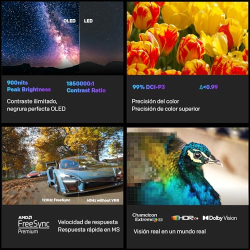 Metz Smart TV 42" 4K OLED, 42MOD9500Z 120Hz Google TV con Dolby Vision IQ, Dolby Atmos, Chameleon Extreme 3.0, HDR 10+, Sonido 2.1.2ch, Sensor de Movimiento Eye Care TV, DVB-T/-T2/-C/-S/-S2, Ci+