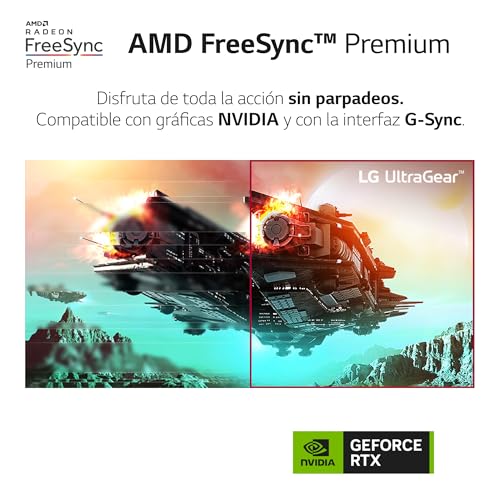 LG 27GR93U-B - Monitor Gaming Ultragear, 27", Pantalla IPS: (3840x2160px), 16:9, NVIDIA G-Sync, AMD FreeSync Premium, Hexagon Lighting, Negro
