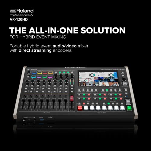 Mezclador AV para streaming directo Roland VR-120HD | Mezclador portátil profesional para eventos híbridos con un único operador | Gran automatización | Efectos avanzados | Compatibilidad con PTZ