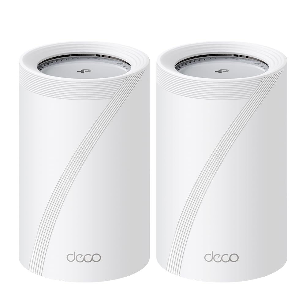 TP‑Link Deco BE65 Pro(2-Pack) – Sistema Wi‑Fi 7 Mesh Tribanda BE11000 (11 Gbps), Backhaul híbrido, Multi‑Link Operation, Puertos LAN 2×5 Gbps + 1×2,5 Gbps, HomeShield