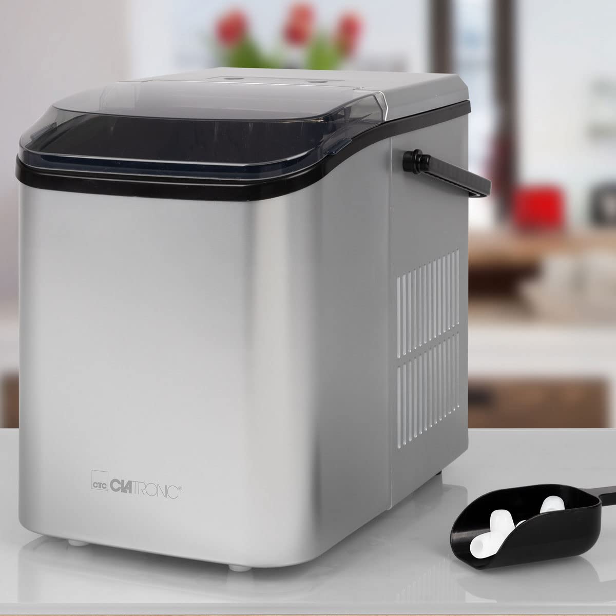 Clatronic EWB 3785 Machine à glaçon portable 12 kg/24h 105 W Noir, Argent