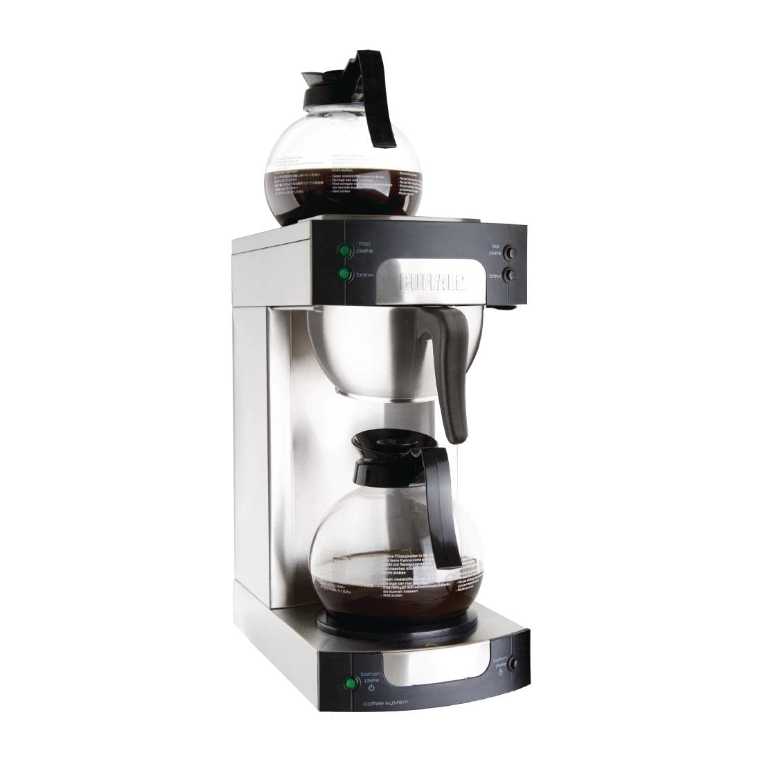 Buffalo CW305 - Cafetera con filtro, acero inoxidable/negro, capacidad de 1,7 L, 435 mm de altura, 205 mm de ancho, 205 mm de longitud