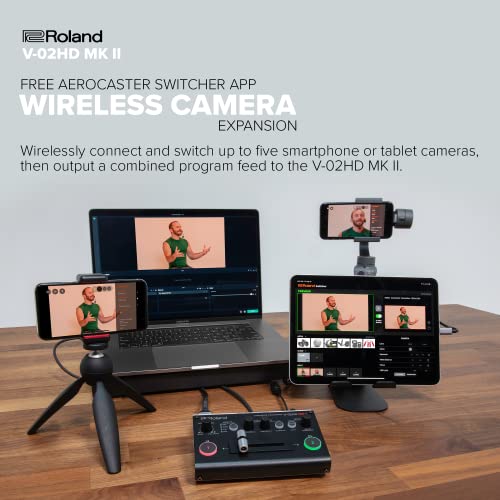 Roland V-02HD MK II Mezclador de vídeo para streaming, Black