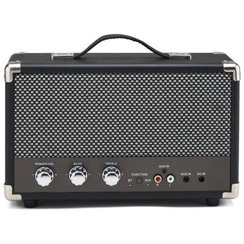 GPO Westwood Retro 25 Altavoz con subwoofer de 25 vatios, entrada RCA, Bluetooth, rejilla vintage y asa de transporte - Negro