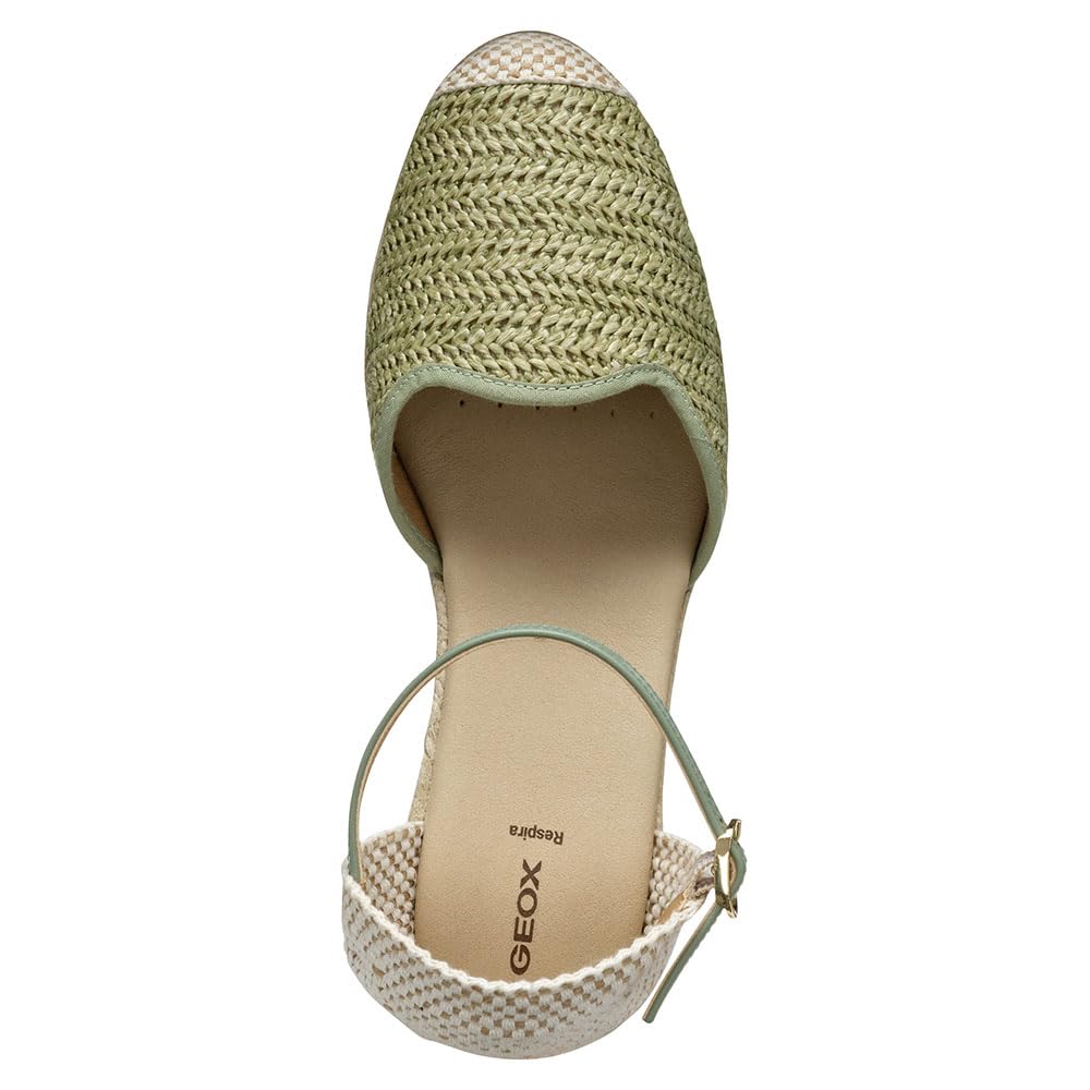 Geox D GELSA Low E, Sandalia de cuña Mujer, Mint, 36 EU