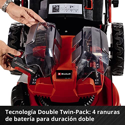 Einhell Cortacésped a batería GE-CM 36/47 S HW Li Kit Power X-Change (36 V, 47 cm ancho de corte, 700 m², autopropulsado, Brushless, función de mulching, con 4x 4,0 Ah baterías, 2x Twincharger)