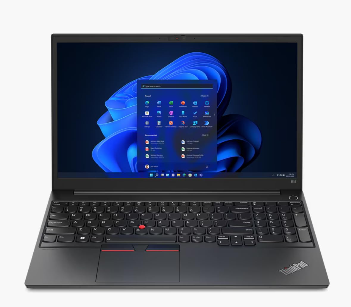 LenovoThinkPad E15 Gen 4 - Ordenador Portátil 15.6" FHD, (Intel Core i7-1255U, 16GB RAM, 512 SSD, Integrated Intel Iris Xe Graphics, Windows 11 Pro) Black -Teclado QWERTY Español