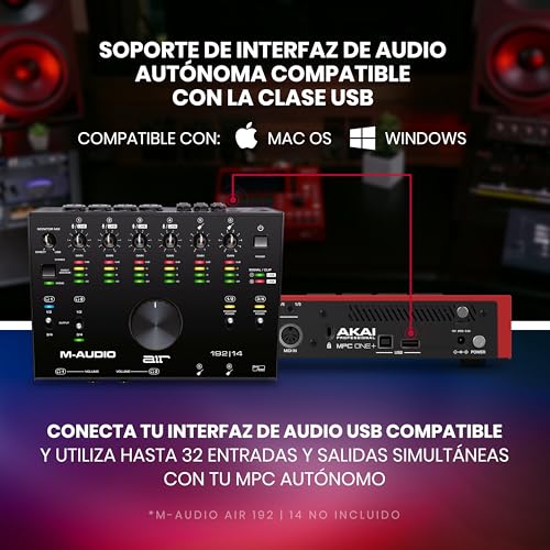 AKAI Professional MPC One+ caja de ritmos autónoma, creador de ritmos y controlador MIDI con wifi, Bluetooth, drum pads, plugins y pantalla táctil