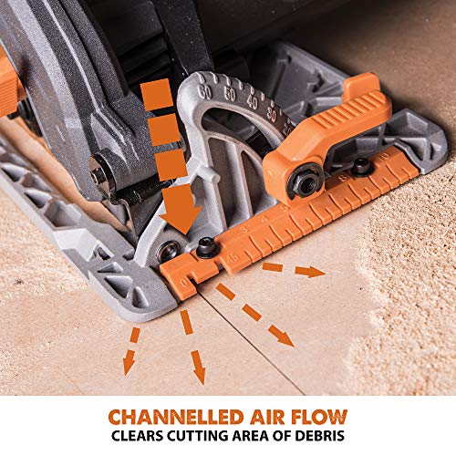 Evolution Power Tools - Sierra circular multimaterial R185CCSX+ con guía compatible (paquete plus con bolsa de transporte), 185 mm, 230 V
