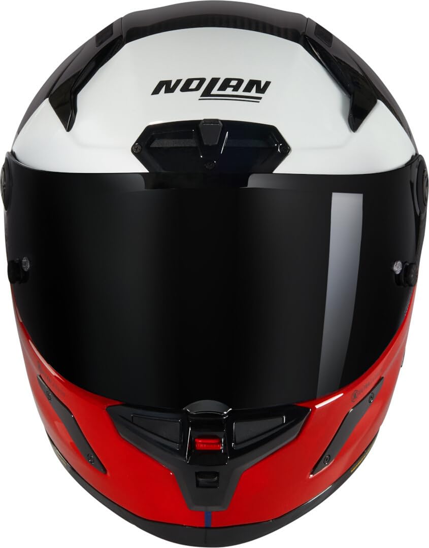 NOLAN Helmet X-804 RS BLOCCO 348 XL, Carbono/Rojo visceral/Azul Oscuro/Blanco