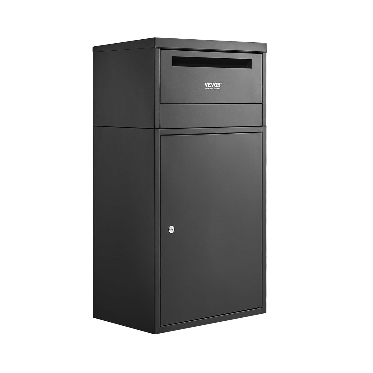 VEVOR Buzón de Correo para Paquetes de Exterior 500 x 325 x 909 mm Buzón con Cerradura de Acero Galvanizado con Diseño Antirrobo Resistente a la Intemperie para Hogar, Oficina, Porche, Negro