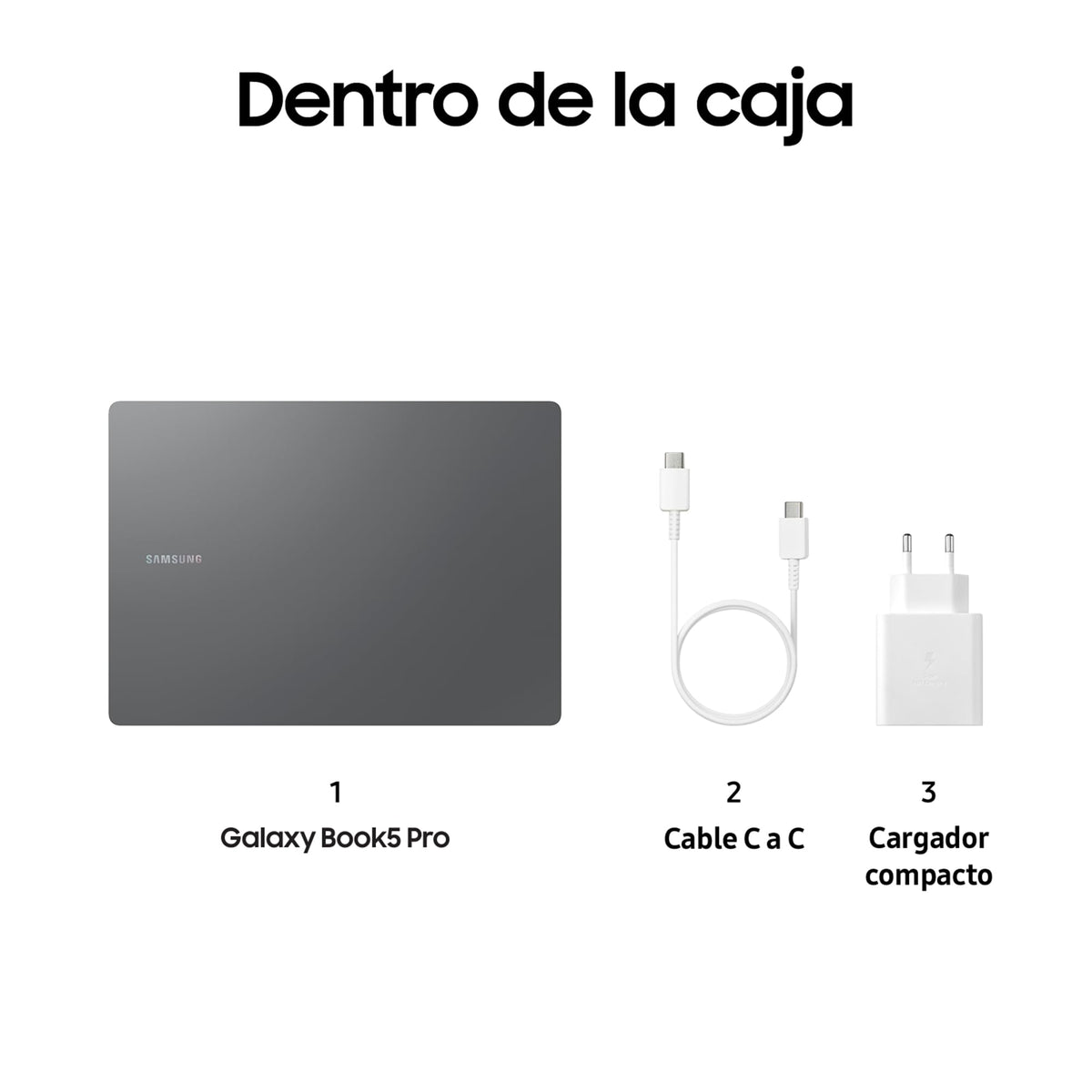 Samsung Galaxy Book5 Pro, Ordenador Portátil IA 14", Procesador Intel Core Ultra 7, 16GB RAM, Almacenamiento 1TB, Windows 11 Home, Gris, Teclado QWERTY Español