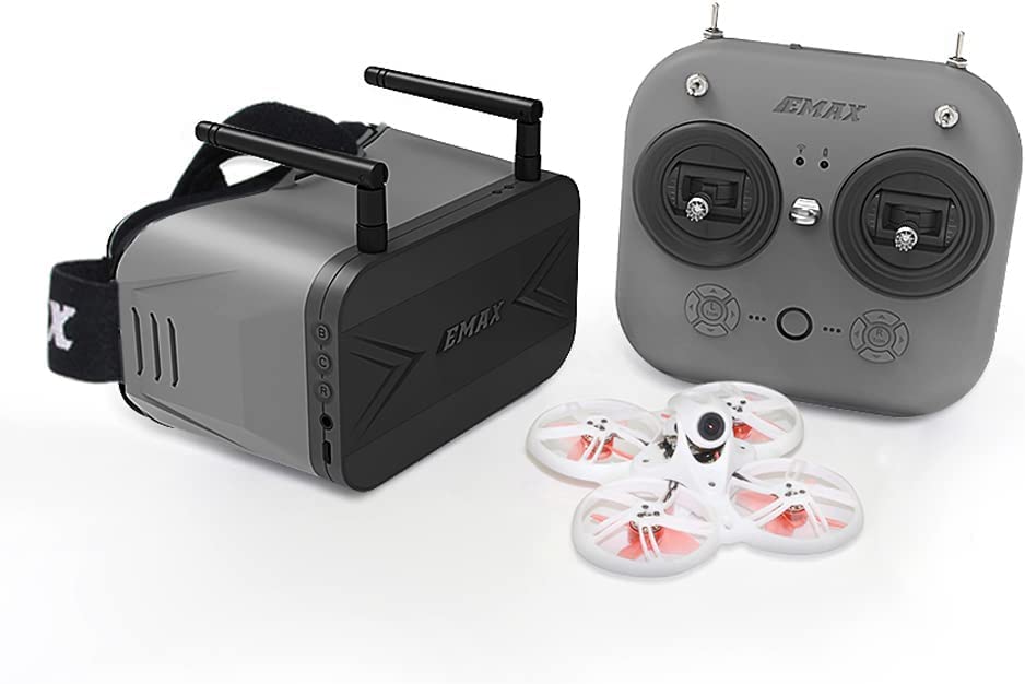 EMAX FPV Drone Tinyhawk 3 RTF Kit, Vista en Primera Persona Drone con Cámara Runcam Nano 4, 25-100-200 VTX Conmutable, Mini Drone con Gafas y E8 Transmisor para Niños Adultos y Principiantes