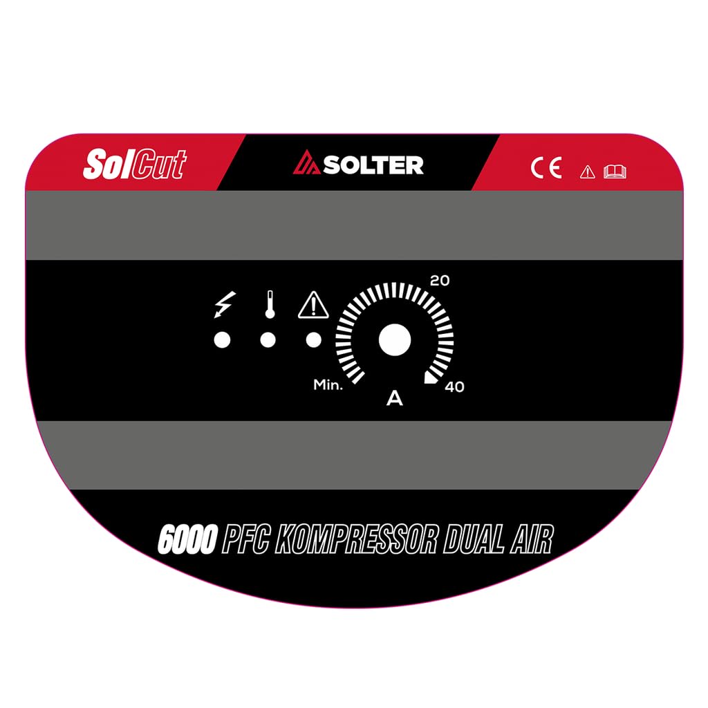 Solter SOLCUT 6000 Kompressor PFC Dual - Cortadora de Plasma Premium 40A | Compresor Integrado | Corte Preciso hasta 15 mm | Tecnología Inverter PFC | Máxima Eficiencia y Durabilidad
