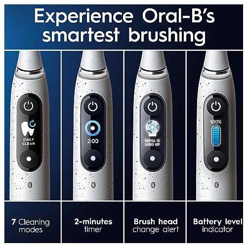 Oral-B iO 10 Cepillo de Dientes eléctrico Blanco, 1 Cabezal de Cepillo de Dientes, 1 Funda de Viaje de Carga, diseñado por Braun